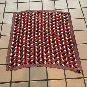 New DKNY Silk Scarf Womens Wrap Geometric Square Donna Karan Colorful‎ 34X35